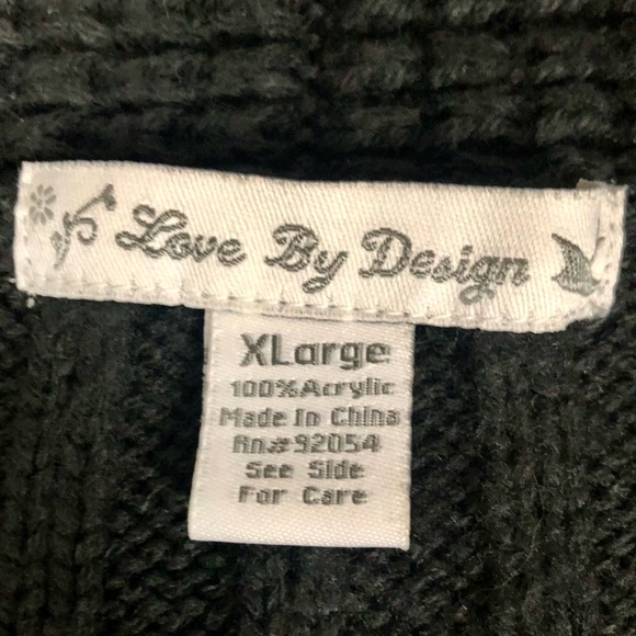 SWEATER - Women's Love By Design Black Ribbed Waffle Knit Sweater. Size XL - Picture 12 of 16